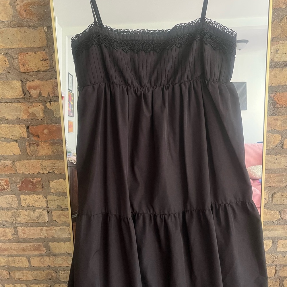 Zara Black Poplin Maxi Dress - Picture 3 of 6